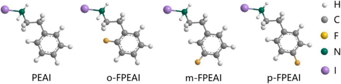 PEAI、o-FPEAI、m-FPEAI和p-FPEAI的分子结构